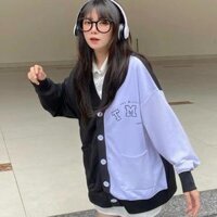 Áo hoodie, áo khoác cadigan thun nỉ ngoại nam nữ cực đẹp Phối 2 Màu TrắngĐen Siêu Hotniu2 - L