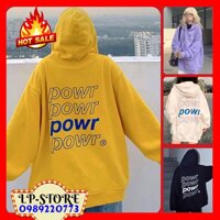 Áo Hoodie - Áo Khoác Nỉ Nam Nữ Unisex POWR 4 MÀU - ĐEN