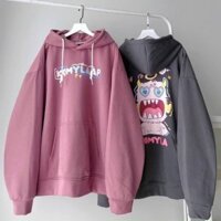 ÁO HOODIE - ÁO KHOÁC NỈ NGOẠI Dây full zip Ảnh Thật HOOIDE MỚI in mặt quỷ KOMILA - Hồng - M