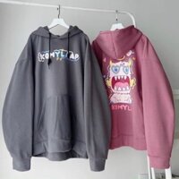 ÁO HOODIE - ÁO KHOÁC NỈ NGOẠI Dây full zip Ảnh Thật HOOIDE MỚI in mặt quỷ KOMILA - Đen - M