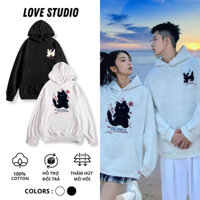 Áo Hoodie áo Sweater cặp đôi Áo mèo con đáng yêu áo cặp đôi nỉ cotton mịn [A103]