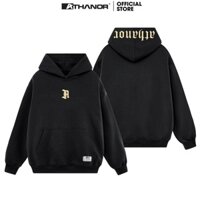 Áo hoodie Athanor form rộng mũ 2 lớp tay phồng chất nỉ bông 100%cotton premium mẫu in mũ