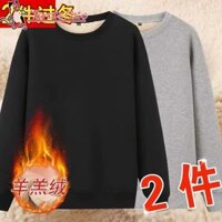 Áo Hoodie Cashmere Bloomridge Màu trơn Đơn giản dày lông cừu lót ấm áp