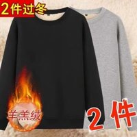Áo Hoodie Cashmere Bloomridge Màu trơn Đơn giản dày lông cừu lót ấm áp
