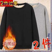 Áo Hoodie Cashmere Bloomridge Màu trơn Đơn giản dày lông cừu lót ấm áp