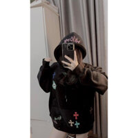 Áo hoodie chữ thập thêu nhiều màu Nam - Nữ