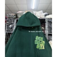 Áo hoodie chữ xanh dày cộp sc ( ảnh thật)