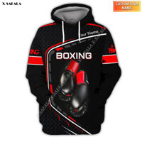 Áo Hoodie Có Khóa Kéo In Hình Găng Tay Boxing / Võ Thuật 3D Thời Trang Cho Nam