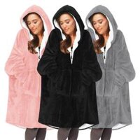 Áo Hoodie Có Thể Mặc Được Áo Nỉ Chăn Mặc Được Cho Người Lớn Phụ Nữ Và Nam Áo Nỉ Có Tay Áo Chăn Trùm Đầu Siêu Ấm Có Túi Và Khóa Kéo Cỡ Lớn Vừa Vặn Với Tất Cả (Áo Nỉ Bl Chăn Trùm Đầu Chăn Mặc Được