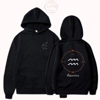 ÁO HOODIE CUNG HOÀNG ĐẠO. AQUARIUS BẢO BÌNH. Chất liệu Polyester cao cấp siêu đẹp. HS00062-63