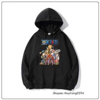 Áo Hoodie Dài Tay In Hình One Piece - Luffy Mũ Rơm Cực HOT + Tặng kèm áo thun