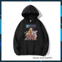 Áo Hoodie Dài Tay In Hình One Piece - Luffy Mũ Rơm Cực HOT