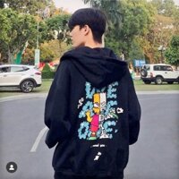 Áo hoodie dây kéo thời trang phối hình dộc đáo form dáng rộng vải nỉ ngoại cao cấp cho nam nữ  C077 ERIK