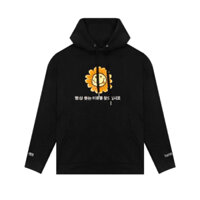ÁO HOODIE ĐEN IN HÌNH HOA