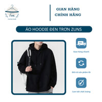Áo hoodie đen trơn Zuns