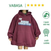Áo hoodie đỏ đô nam nữ hình in 2 mặt
