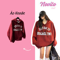Áo Hoodie Đỏ Mận Chất Xịn, Áo Khoác Nỉ Dáng Rộng Unisex In Chữ Cho Nam và Nữ T123