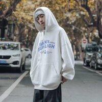 Áo hoodie form rộng Unisex nỉ ngoại BAN ảnh thật 100 - TRẮNG - XL