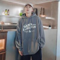 Áo hoodie form rộng Unisex nỉ ngoại BAN ảnh thật 100 - XÁM - XL