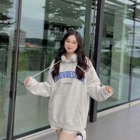 Áo Hoodie Form Rộng Unisex GOODVIBES - Xám Trắng - L