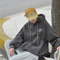 Áo Hoodie Forrm Rộng Xám Đen Rêu CHỢ BẾN THÀNH Ulzzang - XÁM,L<58KG