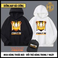 Áo Hoodie free fire rank thách đấu [ TẶNG KÈM 1 NÓN ] 2 màu đen và trắng chất nỉ hình in sắc nét / Xưởng May Hải Cư