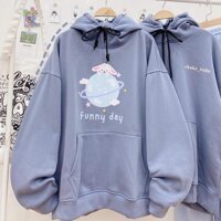 áo hoodie Funny day ảnh thật - Xanh,L