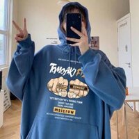 ÁO HOODIE HÌNH BÀN TAY NẮM ĐẤM FORM RỘNG CHẤT NỈ BÔNG KIỂU DÁNG BASIC DỄ PHỐI ĐỒ G5 - XANH HD NẮM ĐẤM,M < 50KG