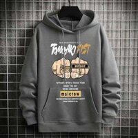 ÁO HOODIE HÌNH BÀN TAY NẮM ĐẤM FORM RỘNG CHẤT NỈ BÔNG KIỂU DÁNG BASIC DỄ PHỐI ĐỒ G5 - XÁM HD NẮM ĐẤM,M < 50KG