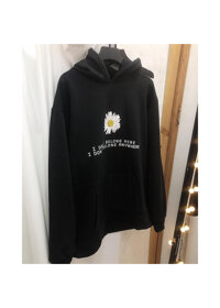 Áo Hoodie Hình Bông Cúc - Đen - FreeSize