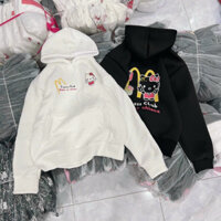 Áo Hoodie Hình Mèo Cute Nam Nữ - Áo Khoác Nỉ Có Nón Mũ 2 Lớp -Form Rộng Unisex Hàn Quốc - Thu Đông