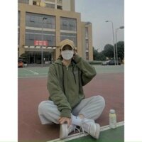 Áo hoodie hình thêu, nón 2 lớp