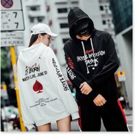 áo hoodie in lá bài, áo hoodie tết, áo hoodie lá bài, áo lá bài, áo hoodie đôi, áo hoodie nam, áo hoodie nữ - Đen - FreeSize
