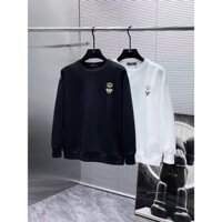 Áo hoodie không mũ phong cách Hồng Kông mùa xuân và mùa thu, trang phục cặp đôi unisex, áo thun dài tay cổ tròn rộng rãi cho sinh viên, phong cách nam