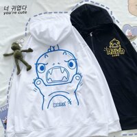 Áo Hoodie Không Xù lông Dành Cho Nam Cho Nữ Có Mũ Chất Nỉ Form rộng có 3 màu from rộng Unisex - Trắng,L dưới m55 55kg