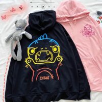 Áo Hoodie Không Xù lông Dành Cho Nam Cho Nữ Có Mũ Chất Nỉ Form rộng có 3 màu from rộng Unisex - Đen,L dưới m55 55kg