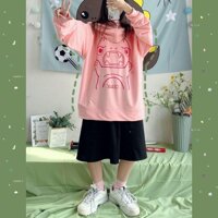 Áo Hoodie Không Xù lông Dành Cho Nam Cho Nữ Có Mũ Chất Nỉ Form rộng có 3 màu from rộng Unisex - Hồng,L dưới m55 55kg