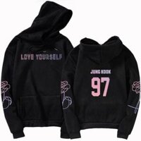 Áo Hoodie Kpop Jungkook BTS Love your self áo hoodie nam nữ - Xám,XXL