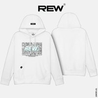Áo hoodie local brand REW - Áo Hoodie Mỏng Định Lượng mặc mùa hè form rộng Unisex dành cho cả nam và nữ màu trắng