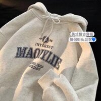 [Áo Hoodie M-8XL] Áo Hoodie nam ngoại cỡ dáng rộng chữ cái tối giản kiểu Mỹ huy hiệu retro In hình cặp đôi Áo Hoodie