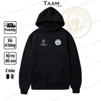 Áo hoodie Man City vải nỉ bông mũ 2 lớp dày dặn - Áo khoác nỉ bóng đá MC có mũ trùm đầu Taamsport