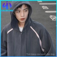 Áo hoodie màu xám nặng kiểu Mỹ Áo Khoác Cardigan oversize thương hiệu thời trang mùa thu cho nam Áo thể thao thường ngày dễ phối đồ đường phố
