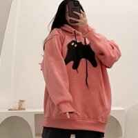 Áo Hoodie MÈO MUN In Hình Nổi Form Rộng Unisex Nam Nữ - IMVELY