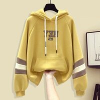 Áo hoodie mỏng cho phụ nữ, phong cách Hàn Quốc, tay dài, kích thước lớn, thời trang, áo rộng thoải mái