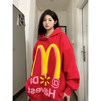 Áo Hoodie Mỏng Dáng Rộng In Chữ Mcdonald Phong Cách Đường Phố Thời Trang Xuân Thu Cho Nữ