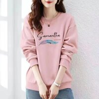 Áo hoodie Mỏng Tay Dài Cổ Tròn Dáng Rộng In Họa Tiết Thời Trang Xuân Thu Hàn Quốc 2024 Cho Nữ