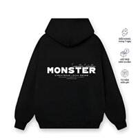 Áo Hoodie Monster Khoác Basic Nỉ Bông dày dặn Cotton nam nữ mặc đều đẹp