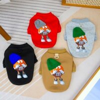 Áo hoodie mũ nhỏ cho chó mèo mùa thu đông 24, cho thú cưng Bichon Teddy, áo hoodie mỏng hai chân bằng lông cừu