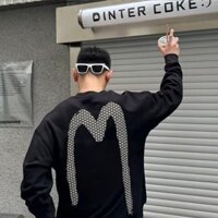 Áo hoodie nam cỡ lớn Evisu mới in chữ M mới phổ biến đa năng cotton nguyên chất dáng rộng tay dài cặp đôi hàng đầu