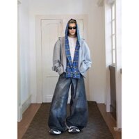 Áo Hoodie nam dài tay dáng rộng thường ngày phù hợp với áo khoác Cardigan nam giả hai mảnh mới